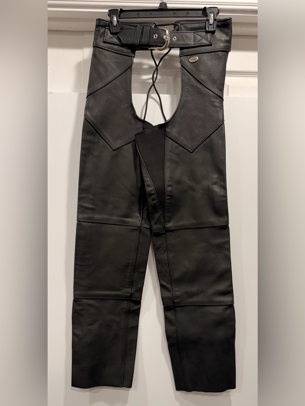Harley-Davidson black leather motorcycle riding chaps